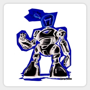 blue lightbulb robot Magnet